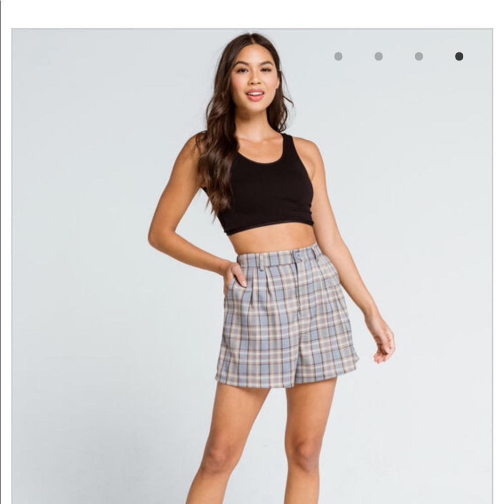 Pleated plaid shorts from Tillys